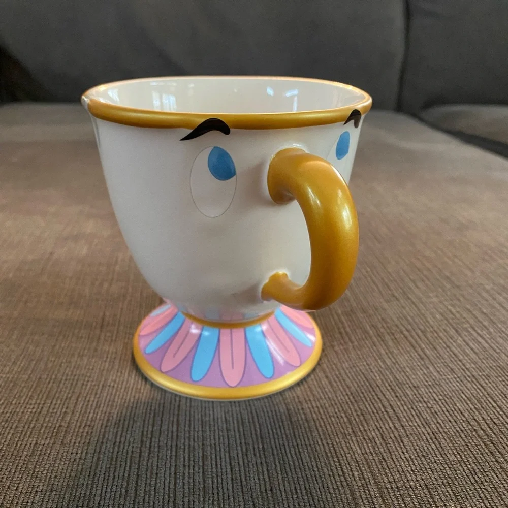 Disney Parks authentic ceramic Chip Mug, Beauty and the Beast, souvenir for less - Picture 1 of 9